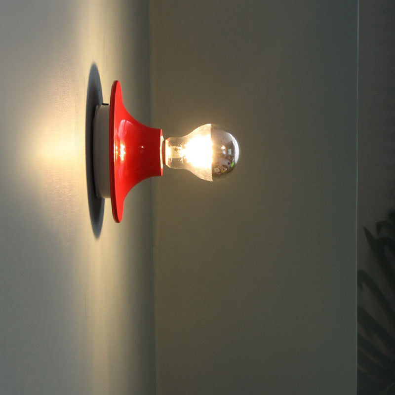 Contemporary Scandinavian Iron Geometric Circle Wall Sconce