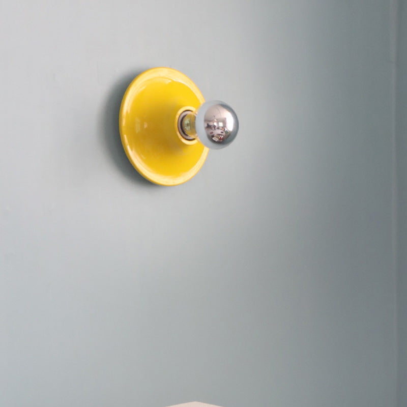 Contemporary Scandinavian Iron Geometric Circle Wall Sconce