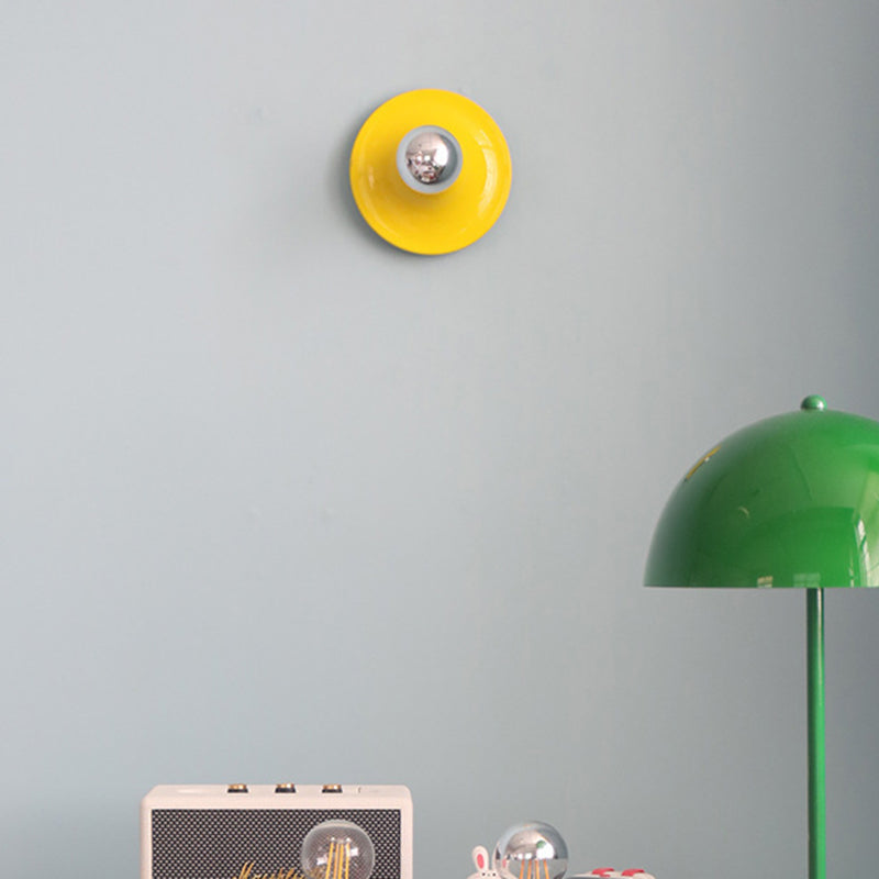 Contemporary Scandinavian Iron Geometric Circle Wall Sconce