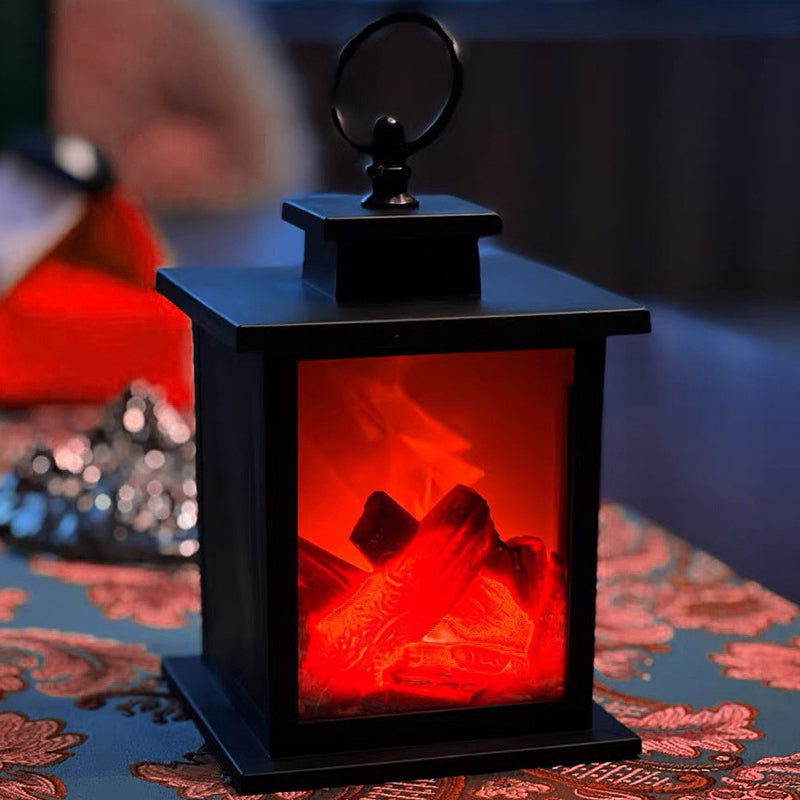 Creative ABS Simulated Flame Fireplace LED Table Lamp