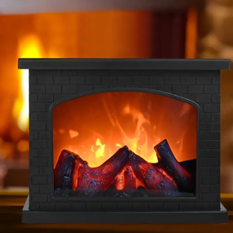 Creative ABS Simulated Flame Fireplace LED Table Lamp