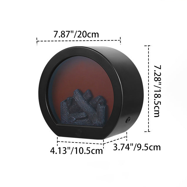 Creative ABS Simulated Flame Fireplace LED Table Lamp