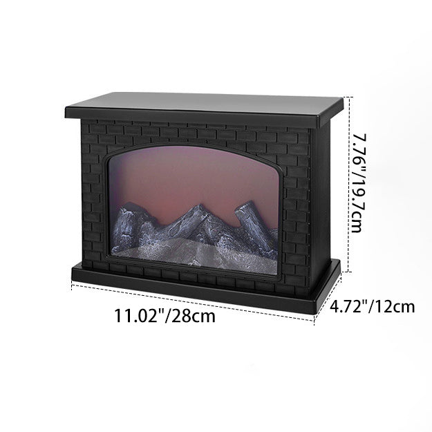 Creative ABS Simulated Flame Fireplace LED Table Lamp