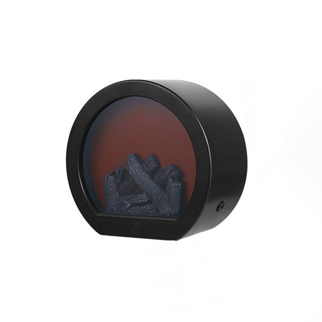 Creative ABS Simulated Flame Fireplace LED Table Lamp