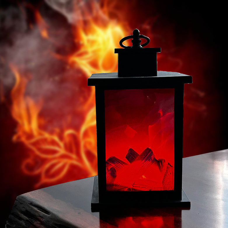 Creative ABS Simulated Flame Fireplace LED Table Lamp