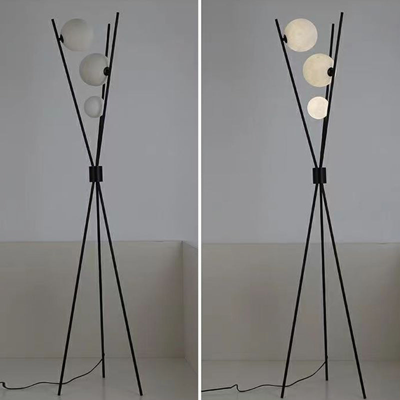 Contemporary Black 3-Light Floor Lamp