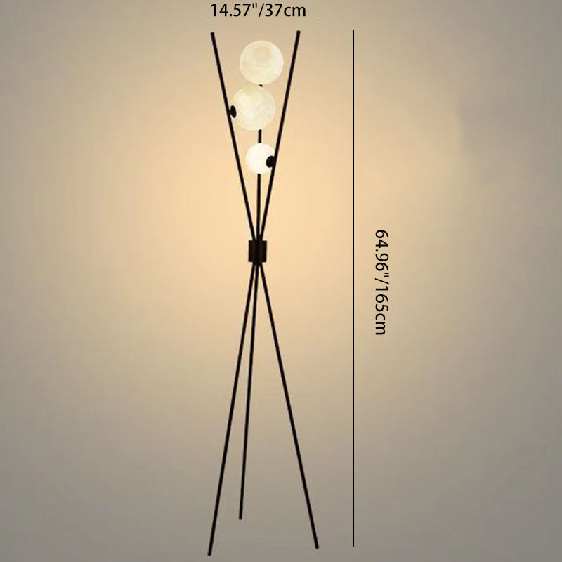 Contemporary Black 3-Light Floor Lamp