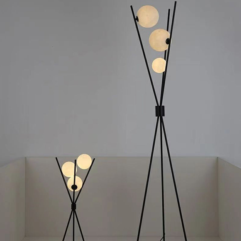 Contemporary Black 3-Light Floor Lamp