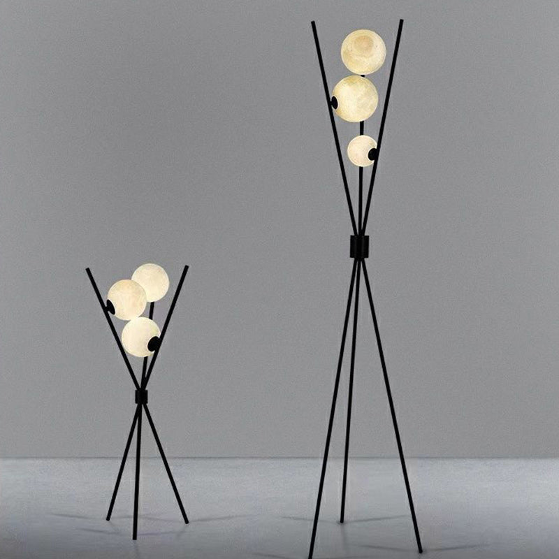 Contemporary Black 3-Light Floor Lamp