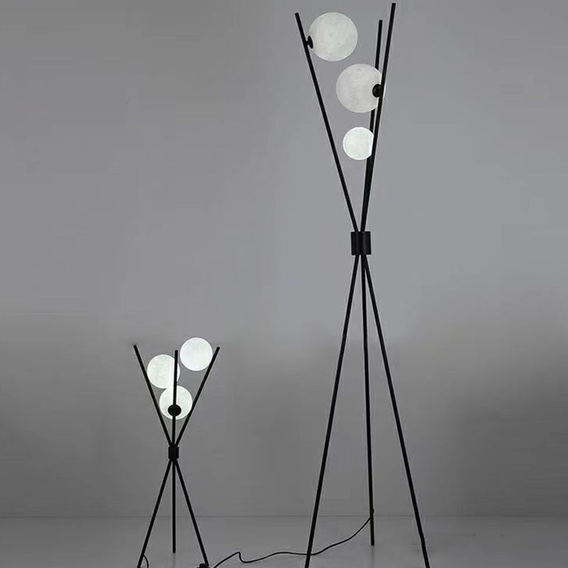 Contemporary Black 3-Light Floor Lamp