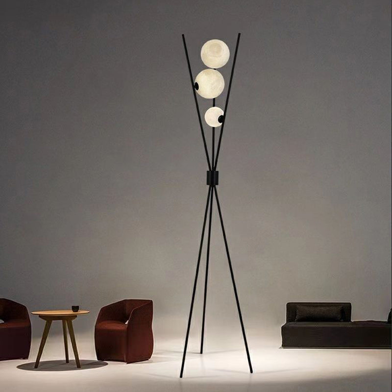 Contemporary Black 3-Light Floor Lamp