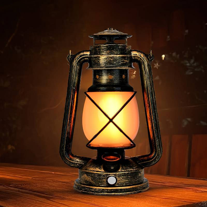 Traditional Vintage USB Horse Lamp Lantern Round Table Lamp