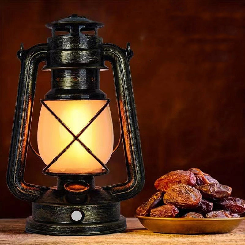 Traditional Vintage USB Horse Lamp Lantern Round Table Lamp