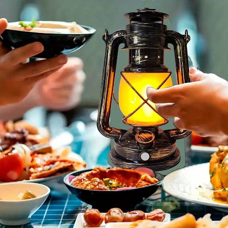 Traditional Vintage USB Horse Lamp Lantern Round Table Lamp