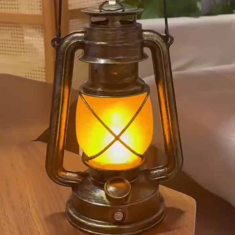 Traditional Vintage USB Horse Lamp Lantern Round Table Lamp