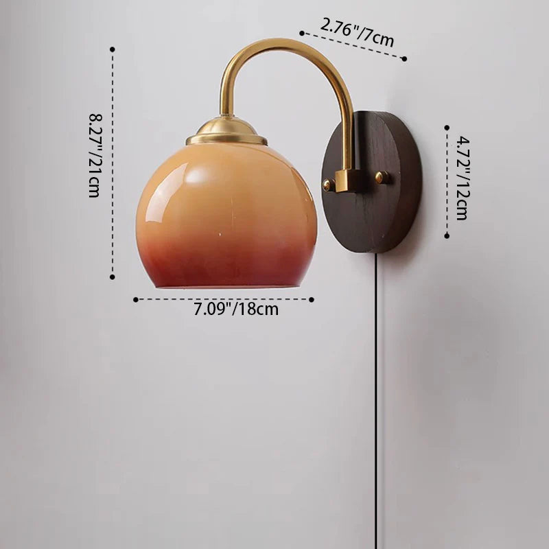 Modern Mid-Century Cream Round Oval Ash Wood Wall Sconce