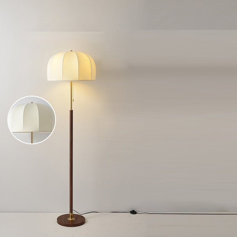 Vintage Walnut Floor Lamp