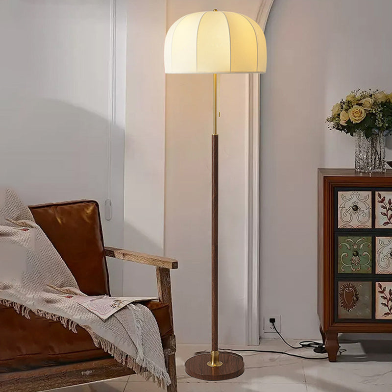 Vintage Walnut Floor Lamp