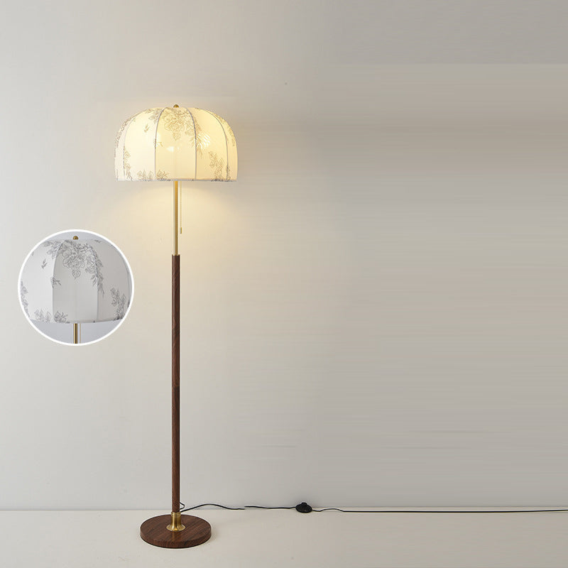 Vintage Walnut Floor Lamp