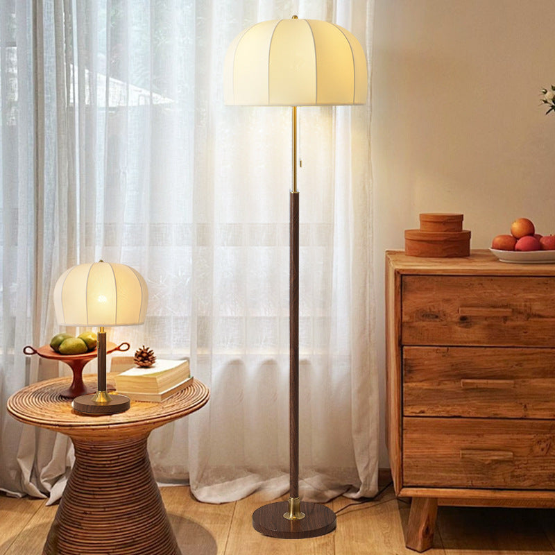 Vintage Walnut Floor Lamp