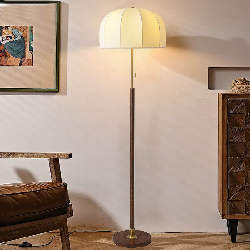 Vintage Walnut Floor Lamp