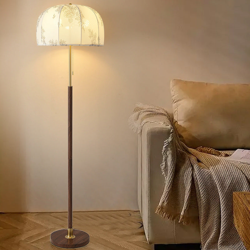 Vintage Walnut Floor Lamp