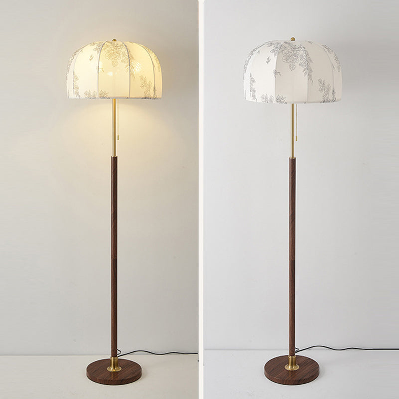 Vintage Walnut Floor Lamp