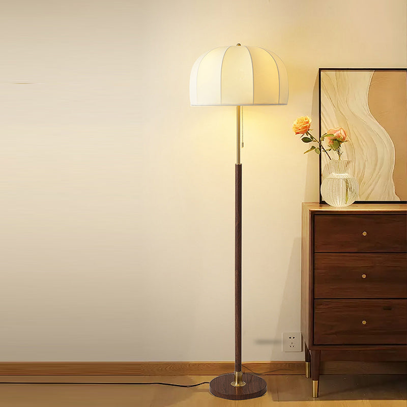 Vintage Walnut Floor Lamp