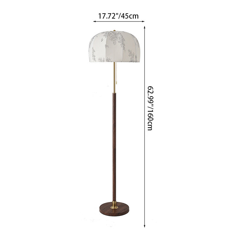 Vintage Walnut Floor Lamp