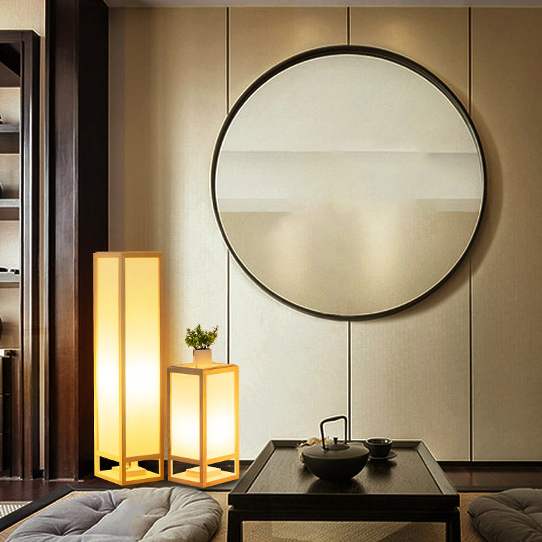 Japanese Natural Wood Floor Lamp