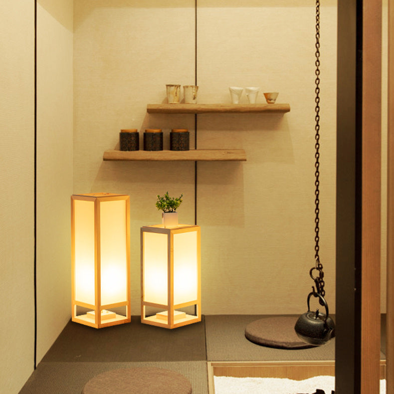 Japanese Natural Wood Floor Lamp