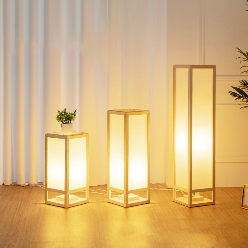 Japanese Natural Wood Floor Lamp