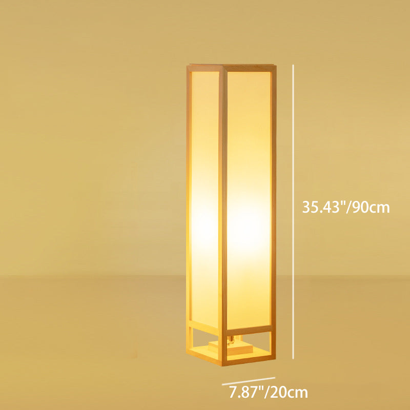 Japanese Natural Wood Floor Lamp
