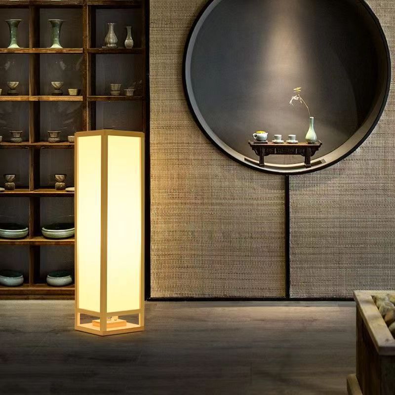 Japanese Natural Wood Floor Lamp