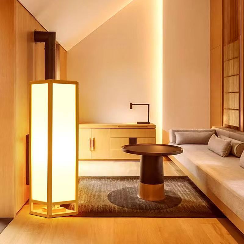 Japanese Natural Wood Floor Lamp
