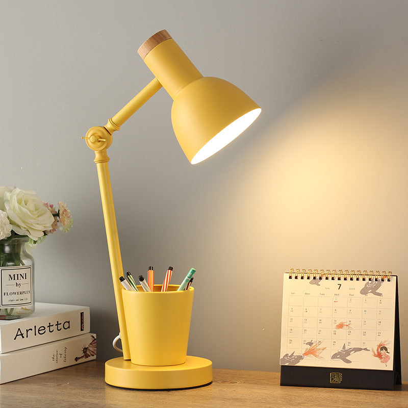 Nordic Dome Iron Solid Wood 1-Light Table Lamp