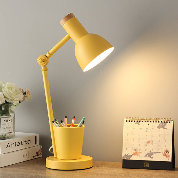 Nordic Dome Iron Solid Wood 1-Light Table Lamp