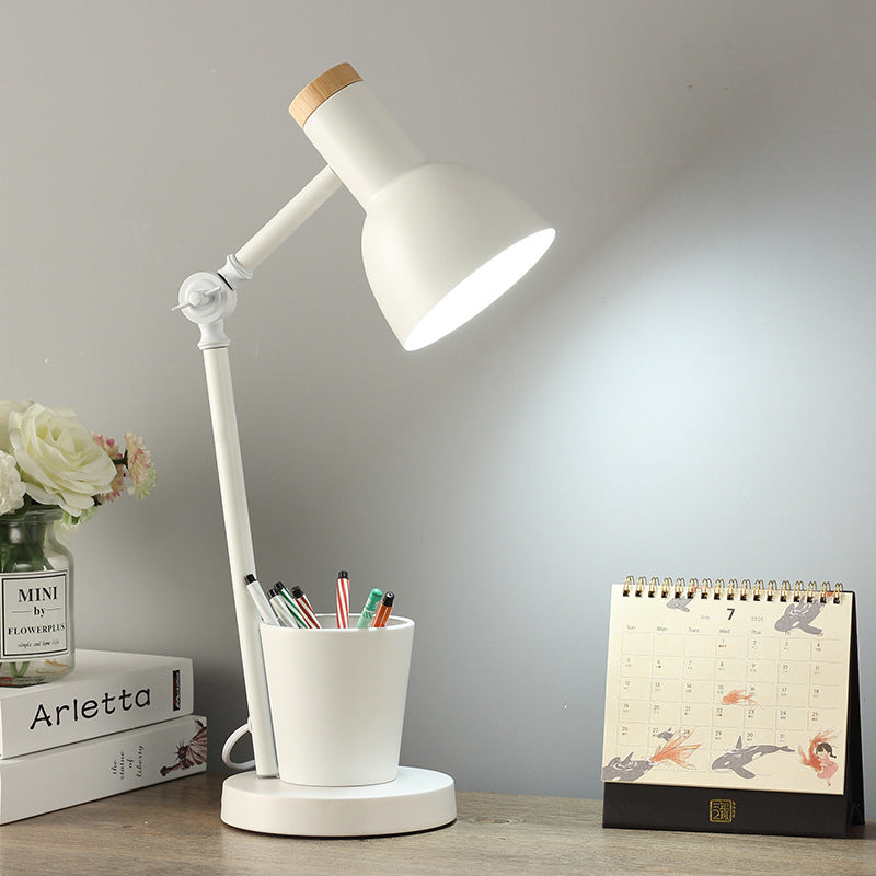 Nordic Dome Iron Solid Wood 1-Light Table Lamp