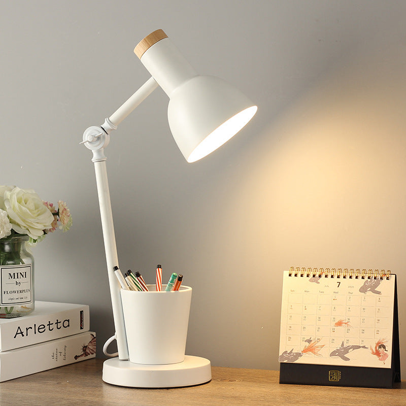 Nordic Dome Iron Solid Wood 1-Light Table Lamp