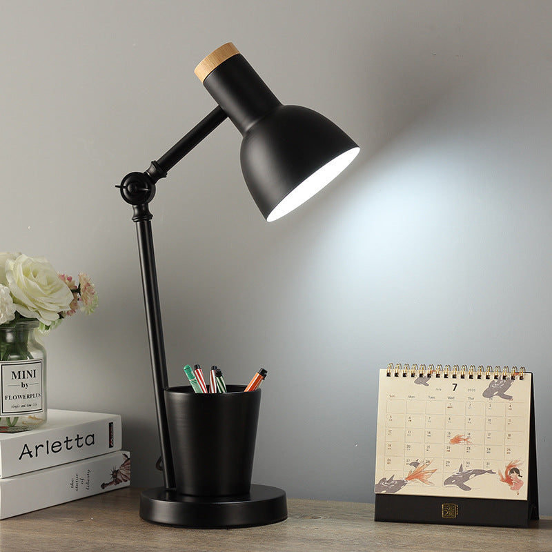 Nordic Dome Iron Solid Wood 1-Light Table Lamp