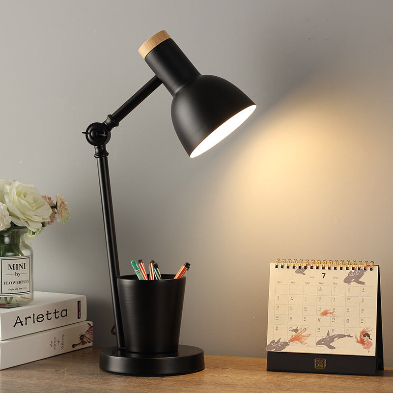 Nordic Dome Iron Solid Wood 1-Light Table Lamp