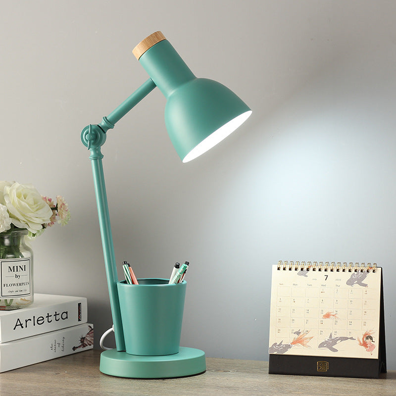 Nordic Dome Iron Solid Wood 1-Light Table Lamp