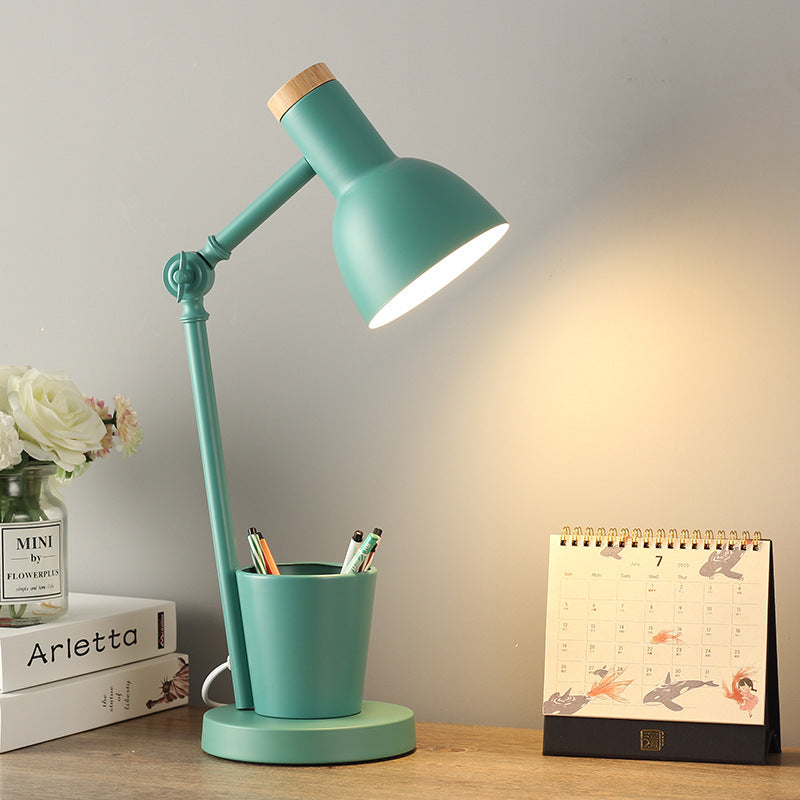 Nordic Dome Iron Solid Wood 1-Light Table Lamp