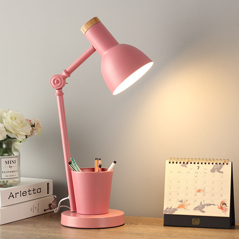Nordic Dome Iron Solid Wood 1-Light Table Lamp