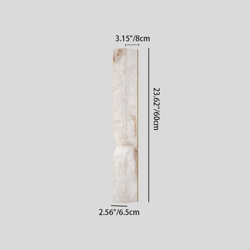 Traditional French Rectangle Copper Marble LED Wall Sconce