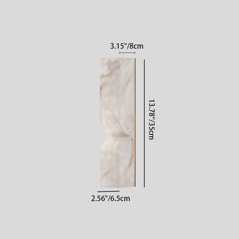 Traditional French Rectangle Copper Marble LED Wall Sconce