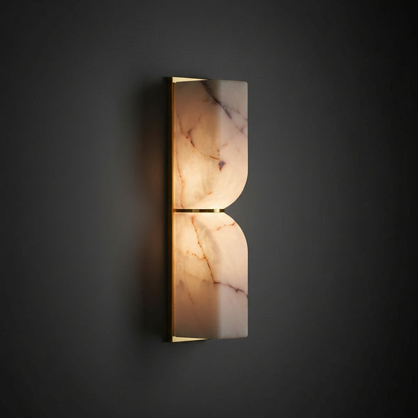 Traditional French Rectangle Copper Marble LED Wall Sconce