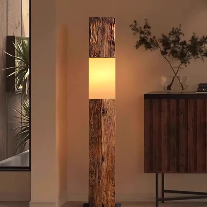 Vintage Walnut Floor Lamp