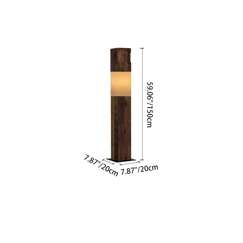 Vintage Walnut Floor Lamp