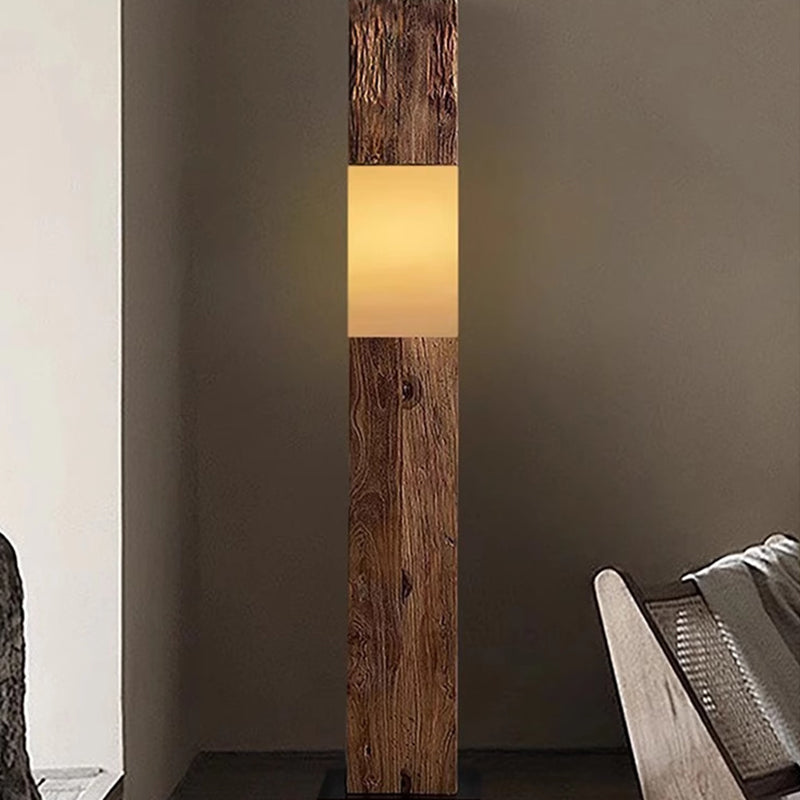 Vintage Walnut Floor Lamp